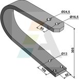 Lame ressort de disques 80x20, fixation 2 trous 16,5 mm et 24,5 mm EA80, fixation palier 3 trous x 13 mm, EA100, pour SIMBA, GREAT PLAINS, 807-313C, P12782, interchangeable