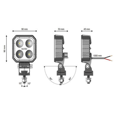 Phare de travail LED 1000 Lumen compact - Vignal