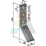 Palette coudée pour dent niveleuse 45x10 mm, VADERSTAD, DAL-BO, piece interchangeable