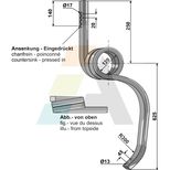 Dent efface-trace 30x30, 875mm BOURGAULT pour vibroculteur UNIVERSEL, gauche, pièce interchangeable