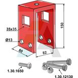 Bride de fixation pour dent efface trace 32x12 avec renfort 32x10, chassis 80x80