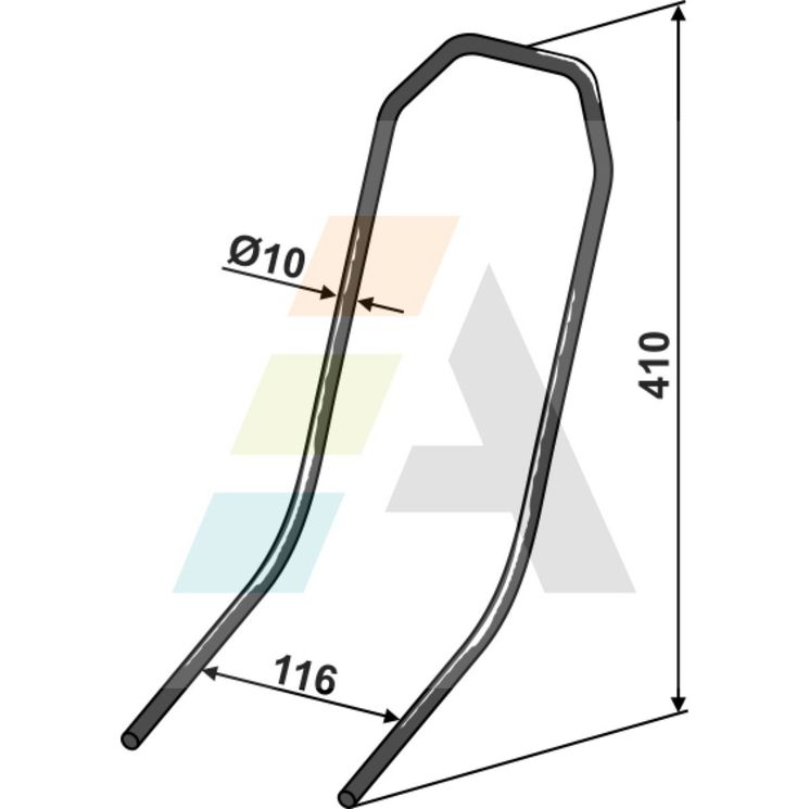 Peigne double griffe 120x10mm, pour semoir Spirit de Vaderstad, 466169, pièce interchangeable