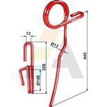 Peigne simple griffe gauche 12mm, pour semoir rapid de Vaderstad, 430333, pièce interchangeable