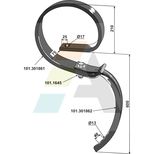 Dent VTH 65x16 mm, avec ressort, pour vibroculteur KONGSKILDE, 101000841, pièce interchangeable