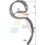 Dent 70x12mm, 1 trou de diamètre 13mm pour KUHN Prolander, H2241260, piece interchangeable