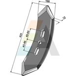 Soc réversible 420x100x12, pour déchaumeur à dents Kuhn Kockerling, Dalbo, 622189 - 506033 - 76251, pièce interchangeable