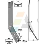 Protège dent 475x65x8, KK301011.94, pour déchaumeur à dent CLC Kverneland, pièce interchangeable