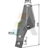 Bride de fixation BOURGAULT Ø28,5 mm x longueur 210 mm, entraxe 45 mm x Ø13,5 mm pour semoir UNIVERSEL, 300-HLD-4710, pièce origine