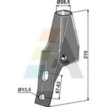 Bride de fixation BOURGAULT Ø28,5 mm x longueur 210 mm, entraxe 57-63 mm x Ø13,5 mm pour semoir UNIVERSEL, 300-HLD-5010, pièce origine