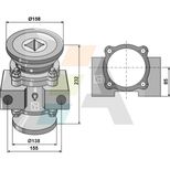 Palier complet de cover crop GARD, carré 41 mm, entraxe 155 mm, pièce interchangeable