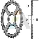 Roue étoile Ø530x118 mm, Cambridge, intermédiaire, fonte GGG50, UNIVERSEL, pièce interchangeable