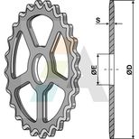 Roue étoile Ø520x114 mm, Cambridge, intermédiaire, fonte GG20, UNIVERSEL, pièce interchangeable