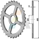 Roue étoile Ø530x120 mm, Cambridge, intermédiaire, fonte GG20, UNIVERSEL, pièce interchangeable