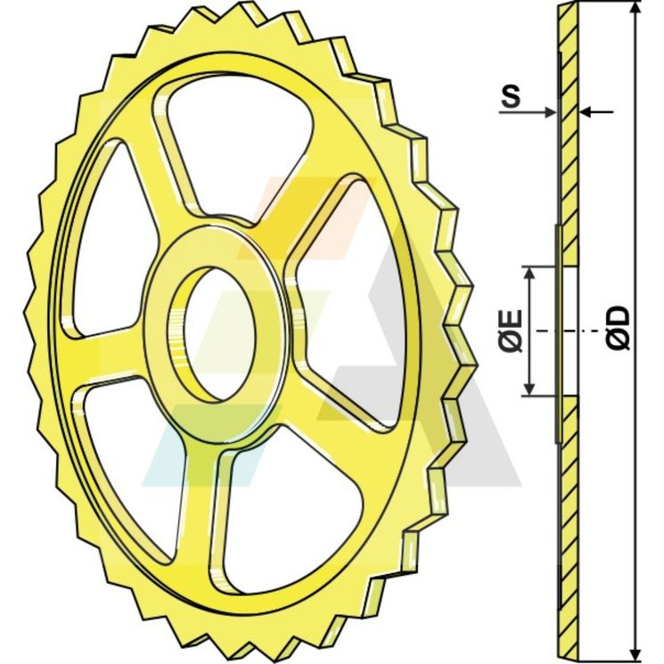 Roue étoile Ø560116 mm, Cambridge intermédiaire pour rouleau Vaderstad, 101081, pièce interchangeable