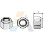 Écrou hexagonal autobloquant M16x200 - 10.9, pour broyeur KUHN, 80201640, pièce interchangeable