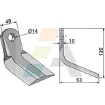 Couteau Y d'épareuse Agrimaster, 3006280, 118x40x10, trou 20.5mm, pièce interchangeable