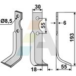 Lame de rotavator, pour B.C.S., FERRARI, PASQUALI, 59275, droit, pièce interchangeable