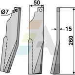 Lame de fraise droite 260x50x15 mm, K1601450, pour Cultilabour Kuhn, pièce interchangeable