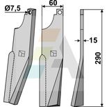 Lame de fraise droit 290x60x15 mm, K1610360, pour Cultilabour Kuhn, pièce interchangeable