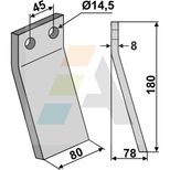 Lame rotalabour moyenne type Modulo Maletti, MA1101078, 175x80x8, pièce interchangeable