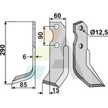 Lame gauche pour fraise, rotavator PEGORARO, 3301, pièce interchangeable