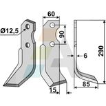 Lame droite pour fraise, rotavator PEGORARO, 3300, pièce interchangeable