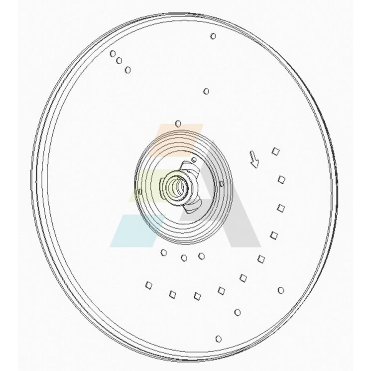 Plateau droit +(clavette 911039), pour distributeur d'engrais SULKY, 016303 - 916303, pièce origine