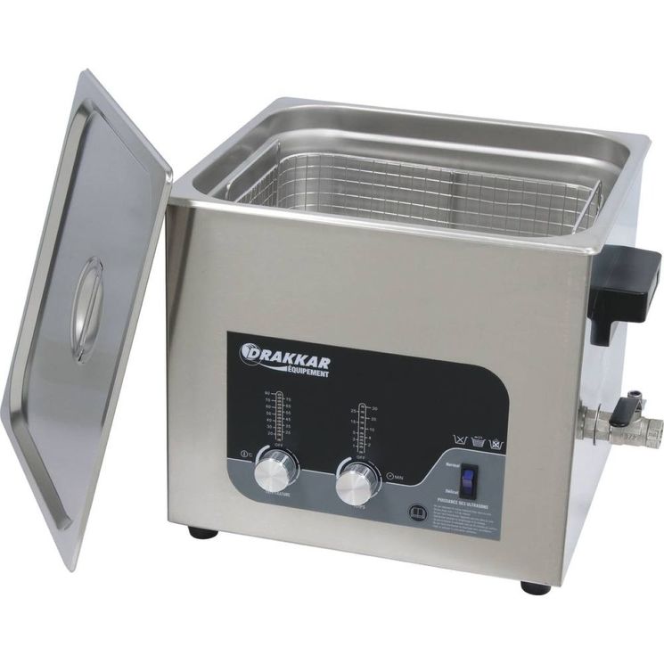 Bac à ultrasons 13L professionnel, puissance 300W, nettoyage atelier, DRAKKAR