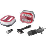 Kit de signalisation arrière sans fil à LED magnétique 12V avec adaptateur canbus, 4 fonctions, 8 heures d'autonomie