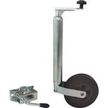 Roue jockey pour remorques, jante PVC 48mm course de 170mm 150kg avec bride 48mm