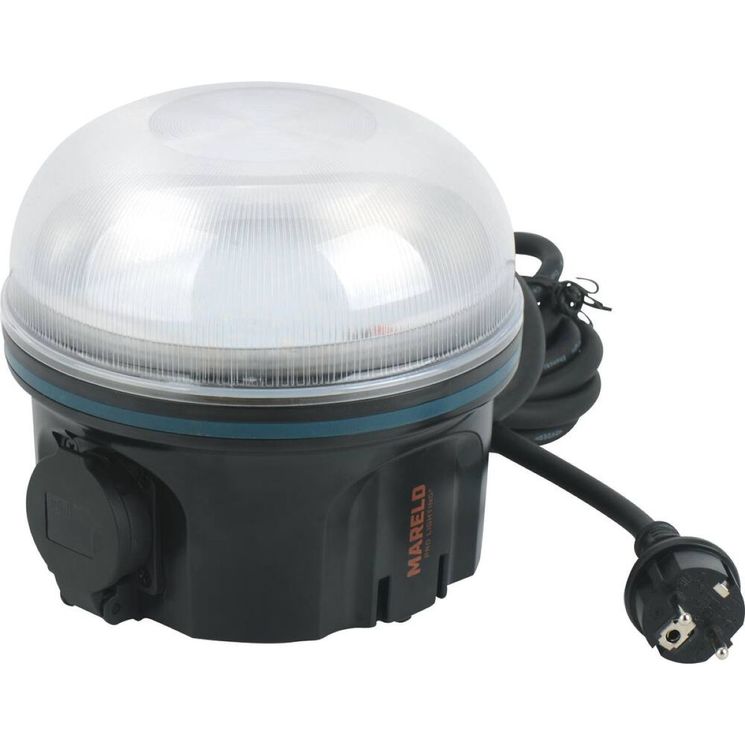 Projecteur de travail SHINE 2500 avec lampe sphérique et crochet incus dans la base, MARELD PRO LIGHTING