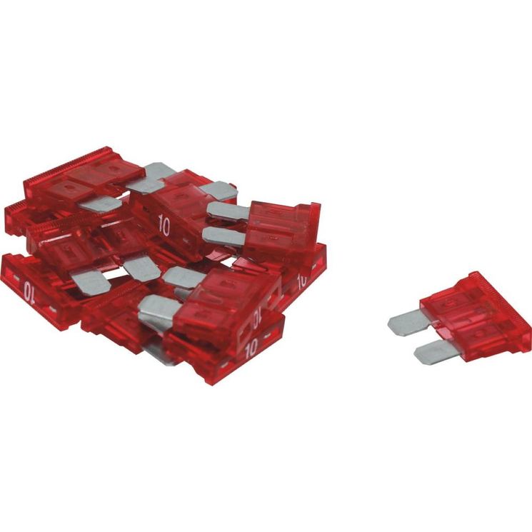 Lot de 25 fusibles enfichables lumineux 10A rouge