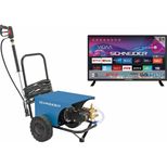 Nettoyeur haute pression eau froide triphasé SCHNEIDER,380V, 170 bar 900 l/h avec flexible 10m et lance + TV LED 24" 60cm HD OFFERTE