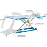 Table élévatrice motos-quads-voiturettes, capacité 600 kg, hauteur de levage 190x1080 mm, avec pompe hydraulique, OMCN