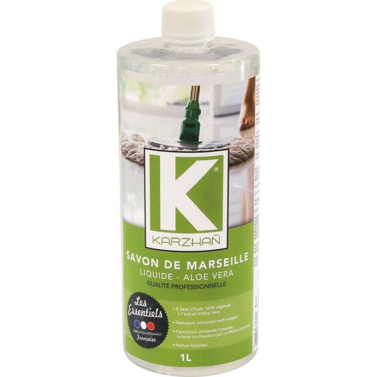 Savon liquide de Marseille à l'Aloe Vera, flacon de 1 litre, KARZHAN