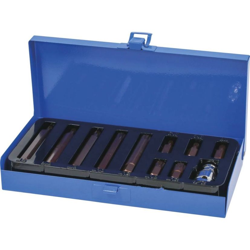 Coffret de 11 embouts hexagonal XZN de M5 à M12 avec douille porte embout 1/2", STILKER