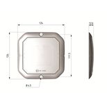 Plafonnier LED carré, extra plat, 10/30V 1250 lumens 9-12W, 124x124x12mm