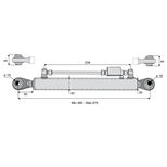 Barre de poussée hydraulique rotule / rotule, catégorie 1/1, tige Ø30 mm, longueur 460/670 mm