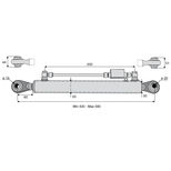 Barre de poussée hydraulique rotule / rotule, catégorie 2/2, tige Ø30 mm, longueur 430/590 mm