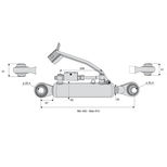 Barre de poussée hydraulique rotule / rotule, catégorie 2/2, tige Ø35 mm, longueur 450/610 mm