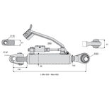 Barre de poussée hydraulique articulation / rotule, catégorie 3/3, tige Ø40 mm, longueur 650/850 mm