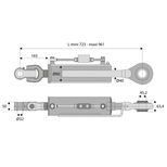 Barre de poussée hydraulique articulation / crochet, catégorie 3, filetage 36x2 mm, longueur 666/906 mm, CBM