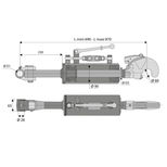 Barre de poussée hydraulique articulation / crochet, côté tracteur 28 mm, côté outil catégorie 3, tige Ø40 mm, longueur 690/870 mm, CBM