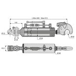 Barre de poussée hydraulique articulation / crochet, catégorie 3/3, tige Ø40 mm, longueur 690/915 mm, CBM