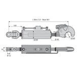 Barre de poussée hydraulique articulation / crochet, catégorie 3/3, tige Ø40 mm, longueur 723/961 mm, CBM