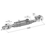 Barre de poussée articulation / crochet, catégorie 3/3, longueur 710/945 mm, pour tracteur MASSEY FERGUSON, CASE IH