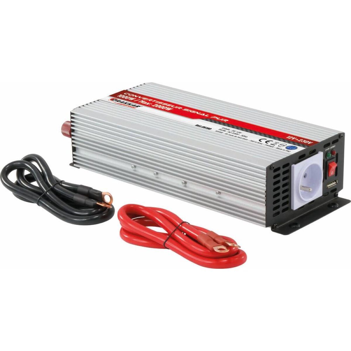 Convertisseur 12V DC/230V AC - 2000W max, pure  sinusoïdale, DRAKKAR