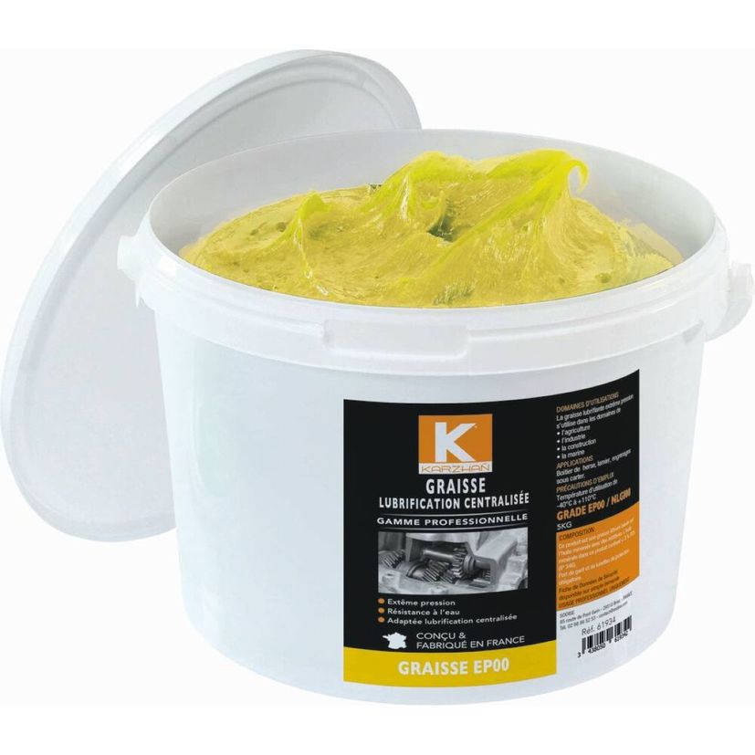 Graisse lubrifiante grade EP00/NLGI00 au lithium, seau de 5kg , KARZHAN