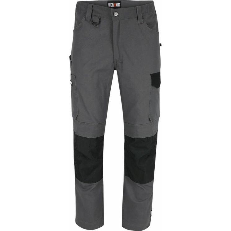 Pantalon de travail multipoches stretch extensible gris/noir, taille 36 à 56