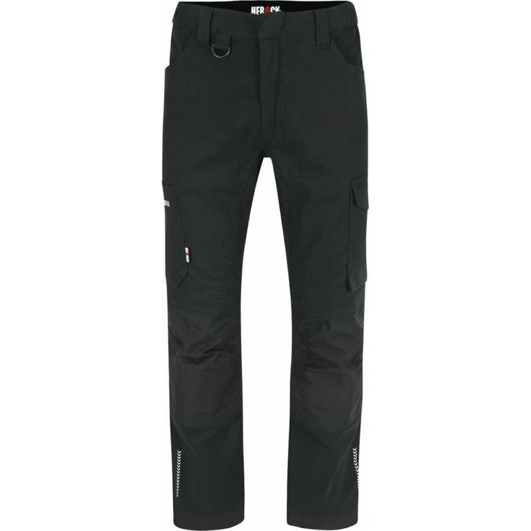 Pantalon de travail multipoches 97% coton, 3 % élasthane sergé doux, Noir, taille 36 à 56